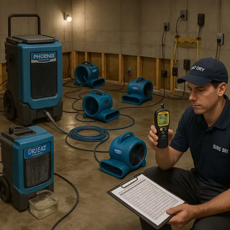 Structural Drying and Dehumidification process in West Palm Beach, FL